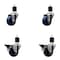 Service Caster 3'' Solid Poly Wheel Swivel 1-7/8'' Expanding Stem Caster Set 2 Brakes, 4PK SCC-EX20S314-SPUS-2-PLB-2-178 - alternate 1
